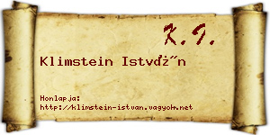 Klimstein István névjegykártya